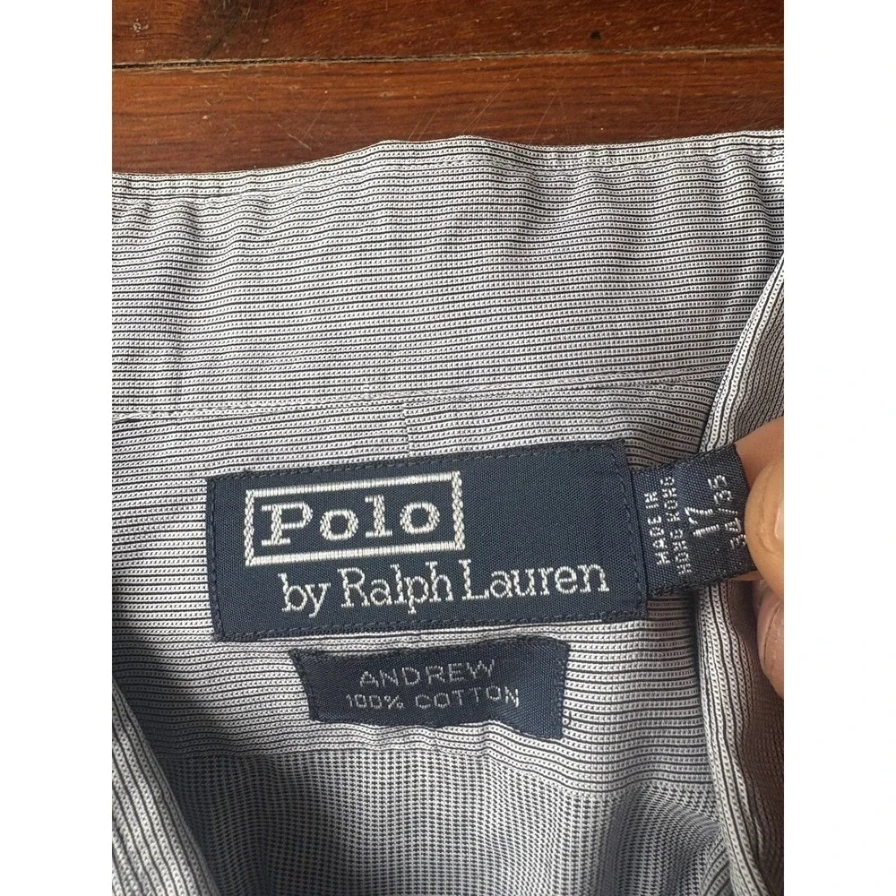 Polo Ralph Lauren Shirt Mens 17 / 34/35 Blue M Andrew Classic‎ Fit Button Up